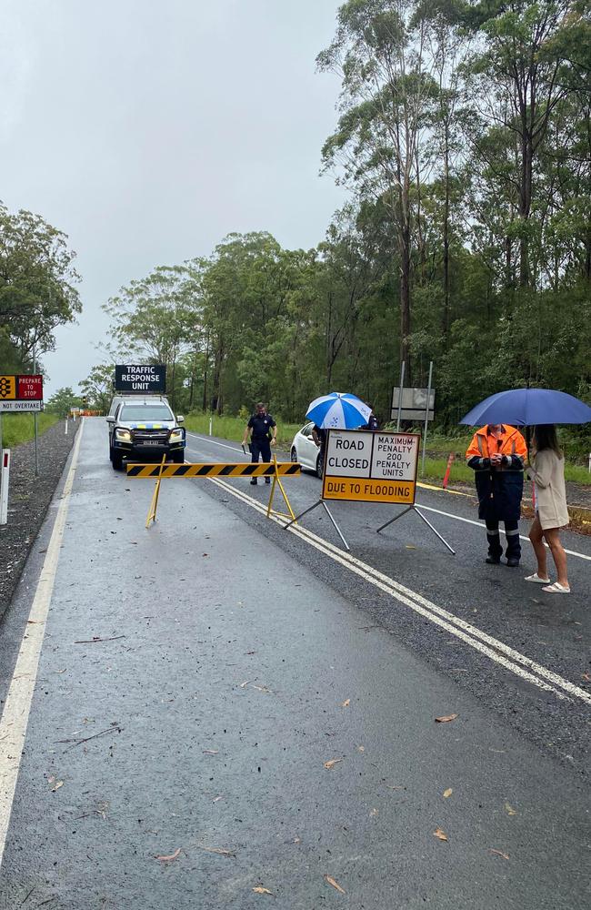 Beerburrum Rd closed due to flooding. Picture: Karen Pereira