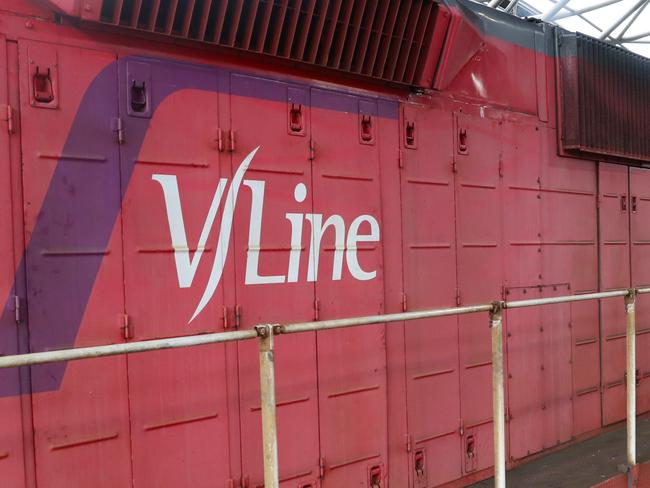 MELBOURNE, AUSTRALIA - NewsWire Photos AUGUST 20, 2020: Stock photo of VLine trains and signage to go with story that there is an  IBAC investigation into V/Line Chief Executive Officer Mr James PinderÃ ÃÃPicture: NCA NewsWire / David Crosling