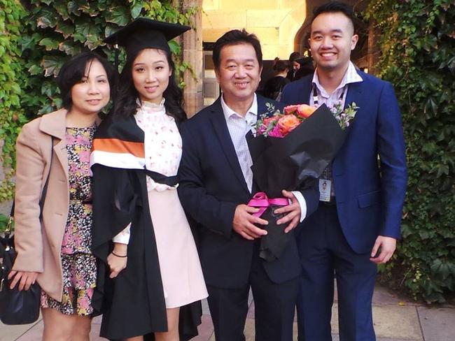 An, Anna, Tien and Andrew Vu at a university graduation. Picture: Facebook