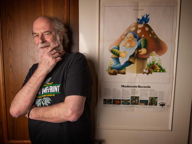 Michael Gudinski at his home in Toorak for a photo shoot with News Corp in September. Picture: Tony Gough