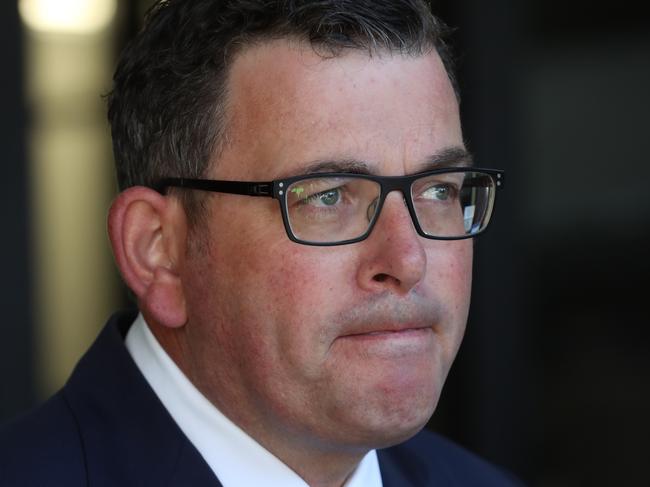 MELBOURNE, AUSTRALIA - NewsWire Photos, FEBRUARY 23, 2022. Victorian Premier Daniel Andrews holds a doorstop press conference at Parliament House. : NCA NewsWire / David Crosling