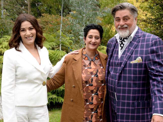 Nigella Lawson and Matt Preston with Anthea Loucas Bosha. Picture: Andrew Henshaw