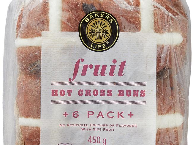 Aldi’s traditional hot cross buns come with a fancy brand name.
