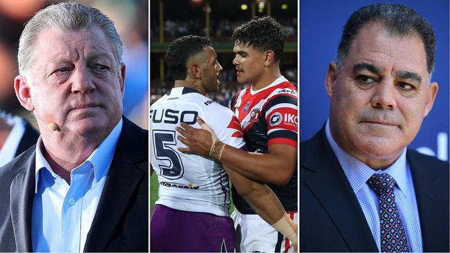 Phil Gould and Mal Meninga have savaged Latrell Mitchell and Josh-Addo-Carr.