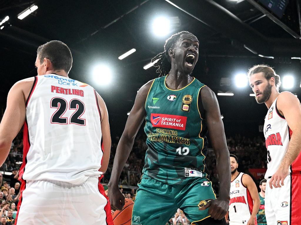 Gorjok Gak proved no match for the Hawks in his first start of the season for the Jackjumpers. Picture: Getty Images