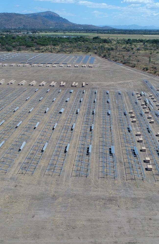 A view over the solar farm project site at Sun Metals zinc refinery at Stuart.