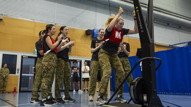 Players from Townsville Fire Basketball team visit Lavarack Barracks to do team bonding through different army training scenarios run by the PTI's at Townsville, Queensland.