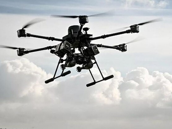 The six-engine drones can carry four bombs at a time. Picture: Getty