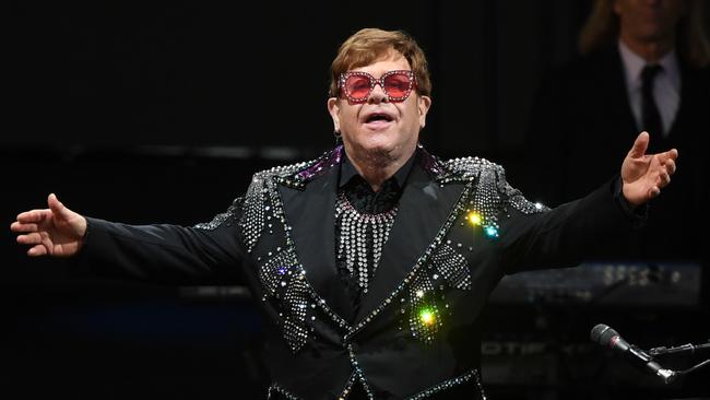 English musician Elton John performs during A Day On The Green music festival at Mt Duneed Estate in Geelong, Saturday, December 7, 2019. (AAP Image/Julian Smith) NO ARCHIVING