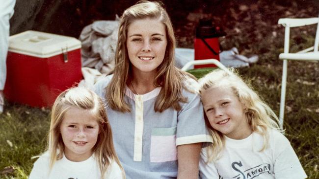 Joanne Curtis with Chris Dawson’s daughters. Picture via The Australian