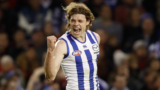 Wouldn’t the Saints midfielders love a target like Ben Brown coming out of the goalsquare? Picture: AFL Media/Getty Images