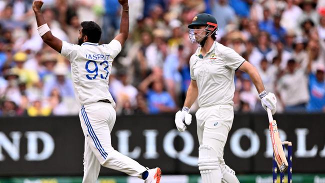 Mitch Marsh could face the axe after he again fell for a single-digit score in a dramatic Australian collapse at the MCG. Picture: William West / AFP