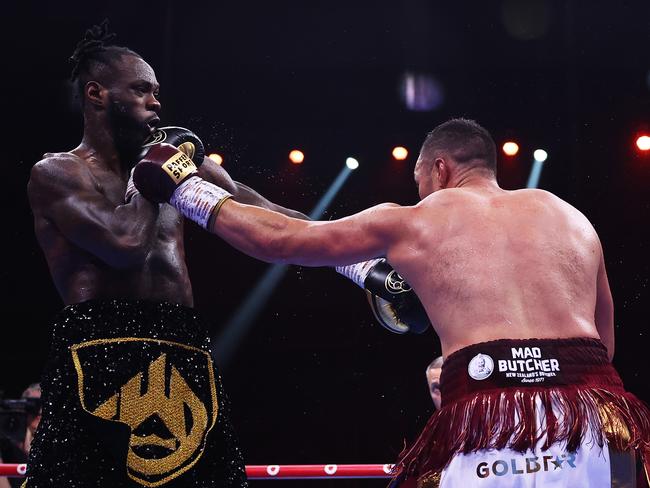 Parker (R), put on the best performance of his career beating Deontay Wilder in December. Picture: Richard Pelham/Getty Images