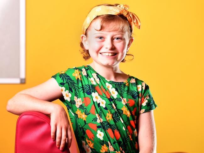 Charters Towers girl, Violet Barrie 9, has had her last session of chemo at Townsville University Hospital, after being diagnosed with Acute lymphoblastic leukemia in August 2018. Picture: Alix Sweeney