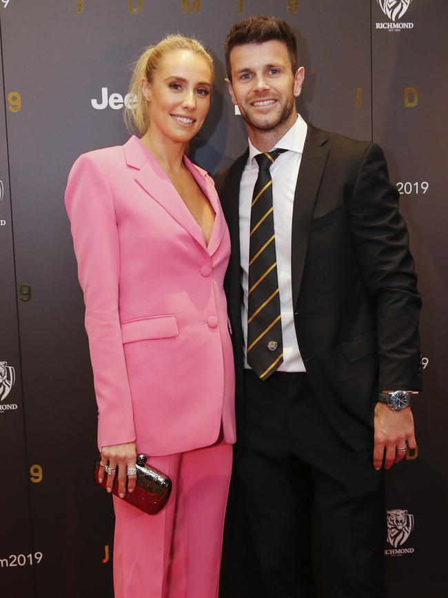 Trent Cotchin and wife Brooke at Richmond’s best-and-fairest last year. Picture: Wayne Taylor