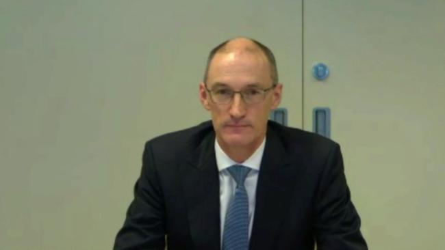 Crown executive Jason O’Connor, who spent ten months in a Chinese jail in 2016 and 2017, appearing before the NSW Gaming inquiry. Picture: Supplied