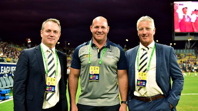 Laurence Lancini, right, is one of the most respected rugby league figures in Queensland. Picture: Alix Sweeney