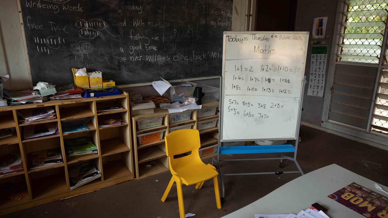 There’s no electricity to power lights and fans in the classroom.