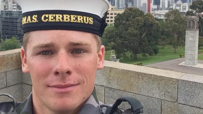 Terry Chambers, 24, pictured as a fresh-faced naval recruit, has been jailed for a drunken sex attack on an 18-year-old. Picture: Supplied/Facebook
