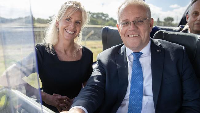 Prime Minister Scott Morrison with Liberal Candidate for Corangamite is Stephanie Asher. Picture: Jason Edwards