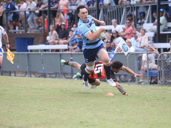GCDRU round 2. Helensvale vs. Coomera. 1st Grade. Jamie McCaa scoring. 13 April 2024 Helensvale Picture by Richard Gosling