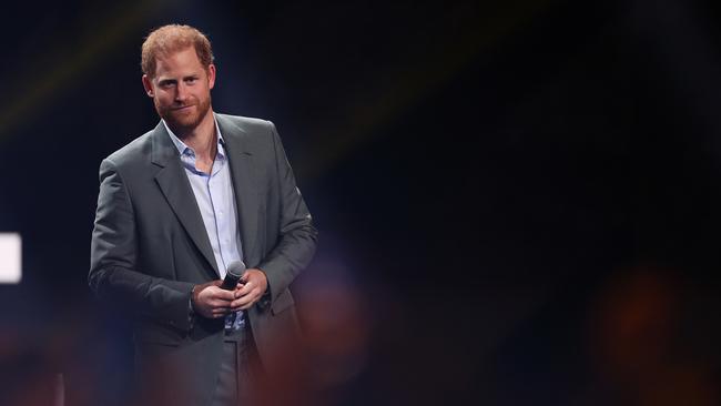 Prince Harry has cut an enthusiastic but lonely figure during this year’s Invictus Games. Picture: Dean Mouhtaropoulos/Getty Images for Invictus Games