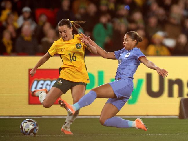 Hayley Raso reacted to playing in front of 50,000 like it was a week-to-week normal part of life. Picture: Martin KEEP / AFP