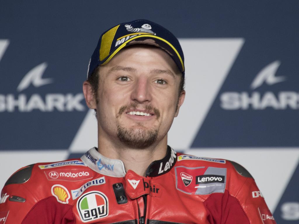 LE MANS, FRANCE - MAY 16:  Jack Miller of Australia and Ducati Lenovo Team speaks during the press conference at the end of the MotoGP race during the MotoGP of France - Race at  on May 16, 2021 in Le Mans, France. (Photo by Mirco Lazzari gp/Getty Images)