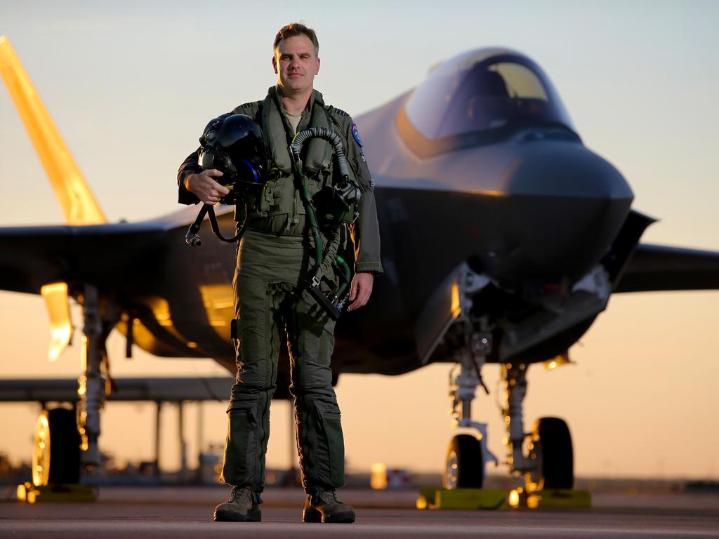 Australian Pilots training in the F35 fighter Jets Luke Airforce Base in Phoenix Arizona. Squadron leader Wing Commander Darren Clare . Picture: Nathan Edwards