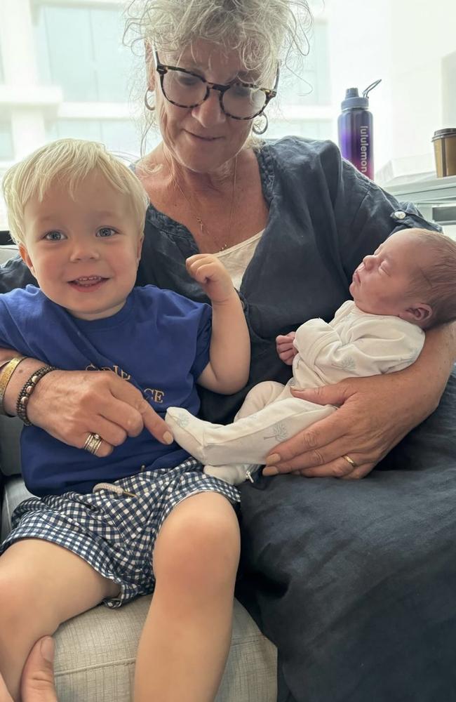 George with Max Gawn’s mum and new baby brother.