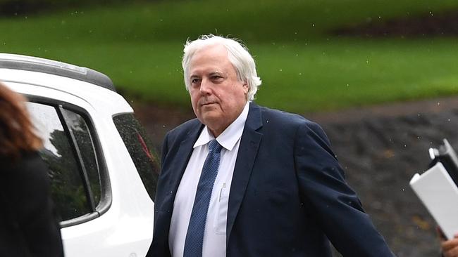 Businessman Clive Palmer arrives at the Supreme Court in Brisbane today. Picture: AAP