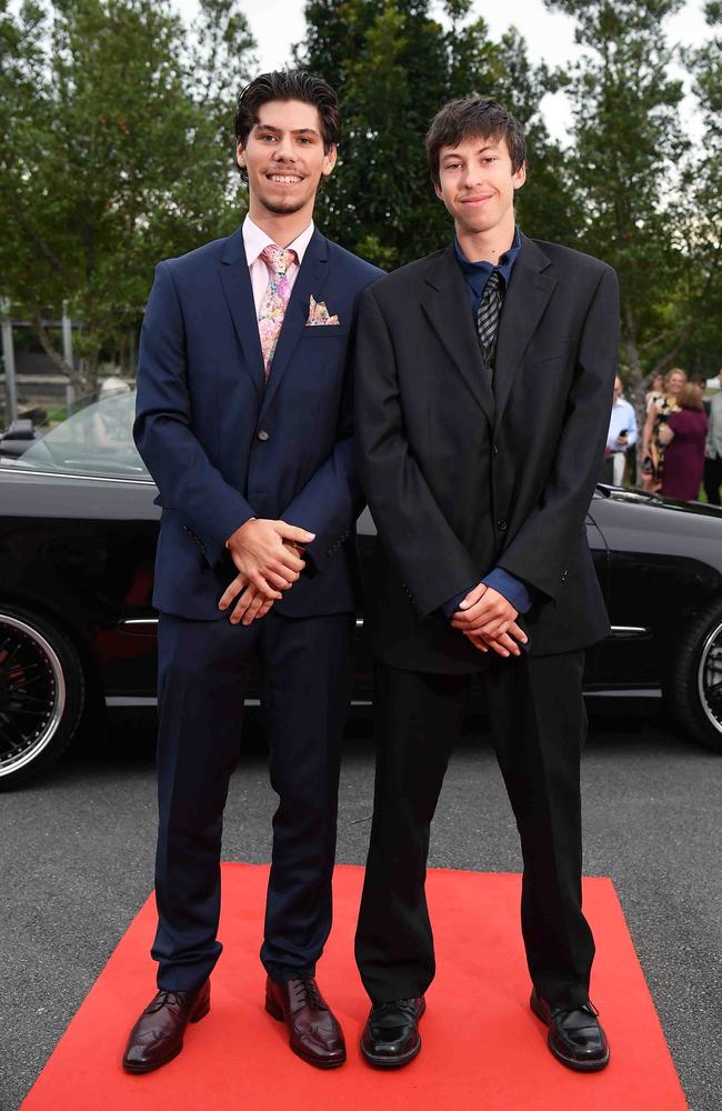 Daniel Hemberg and Kye Patti at Nambour State College School Formal. Picture: Patrick Woods.