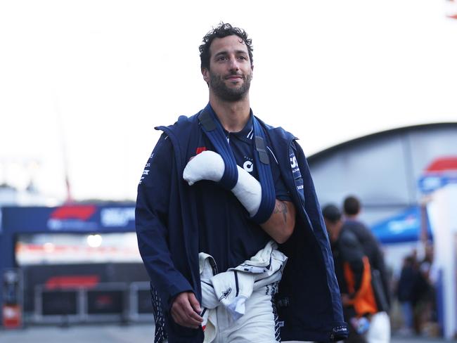 Adding injury to insult: Daniel Ricciardo suffered a cruelly timed hand injury. Picture: Getty