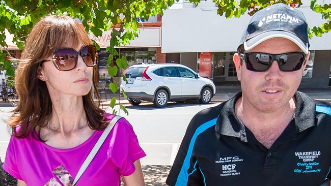 Andrew Broad with his wife Rachel in Mildura after he announced his resignation. Picture: Jason Edwards