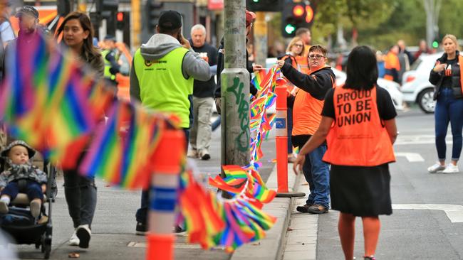 Road closures were in place around the CBD. Picture: Mark Stewart