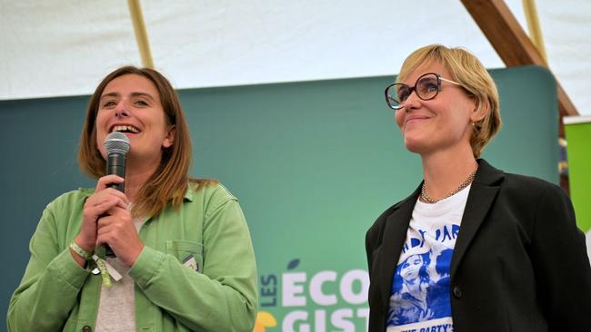 Green party leader Marine Tondelier, left. Picture: Guillaume Souvant/AFP