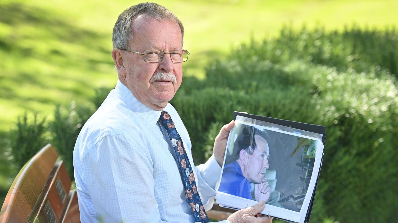 Cabinet Minister Geoff Brock, with a picture of his younger brother Ian who died by suicide 11 years ago, has revealed how he contemplated taking his own life after his decision to support Labor at the 2014 state election. Picture: Keryn Stevens