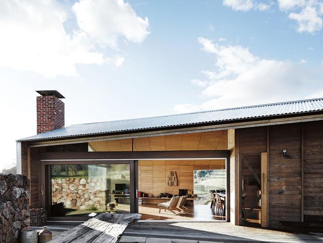 The Shearers Quarters at Bruny Island, which features large windows to make the most of the scenery. Picture: SUPPLIED