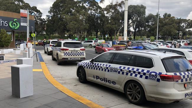 Police at the scene at Chirnside Shopping Centre.