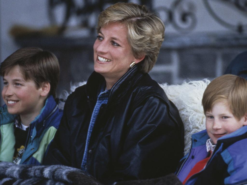 Diana, William and Harry on a skiing holiday in Lech, Austria, in March 1993. Picture: Jayne Fincher/Princess Diana Archive/Getty Images