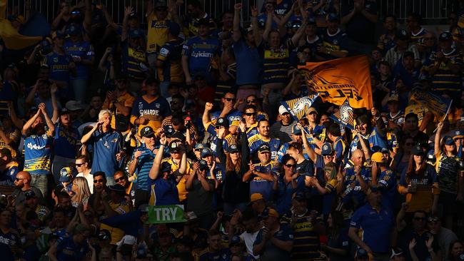 It’s boom time to be a Parramatta fan. Photo: AAP Image/Brendon Thorne