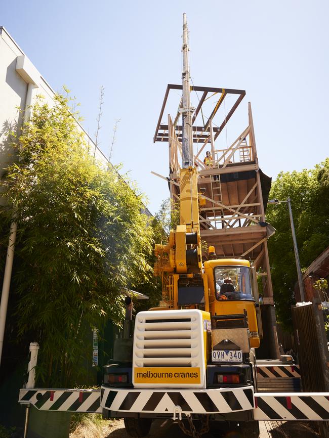 The mini skyscraper mid construction. Picture: Barleystore.com.au