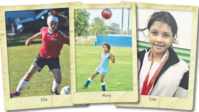 Ellie Carpenter. left, Mary Fowler and Sam Kerr as children.