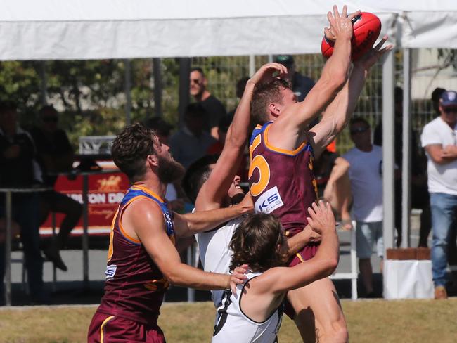 First quarter of  NEAFL grand final between Southport and Brisbane Lions, match played at Southport home ground.Southport Player No  Brisbane Player No .35 Ryan Lester Pic Mike Batterham