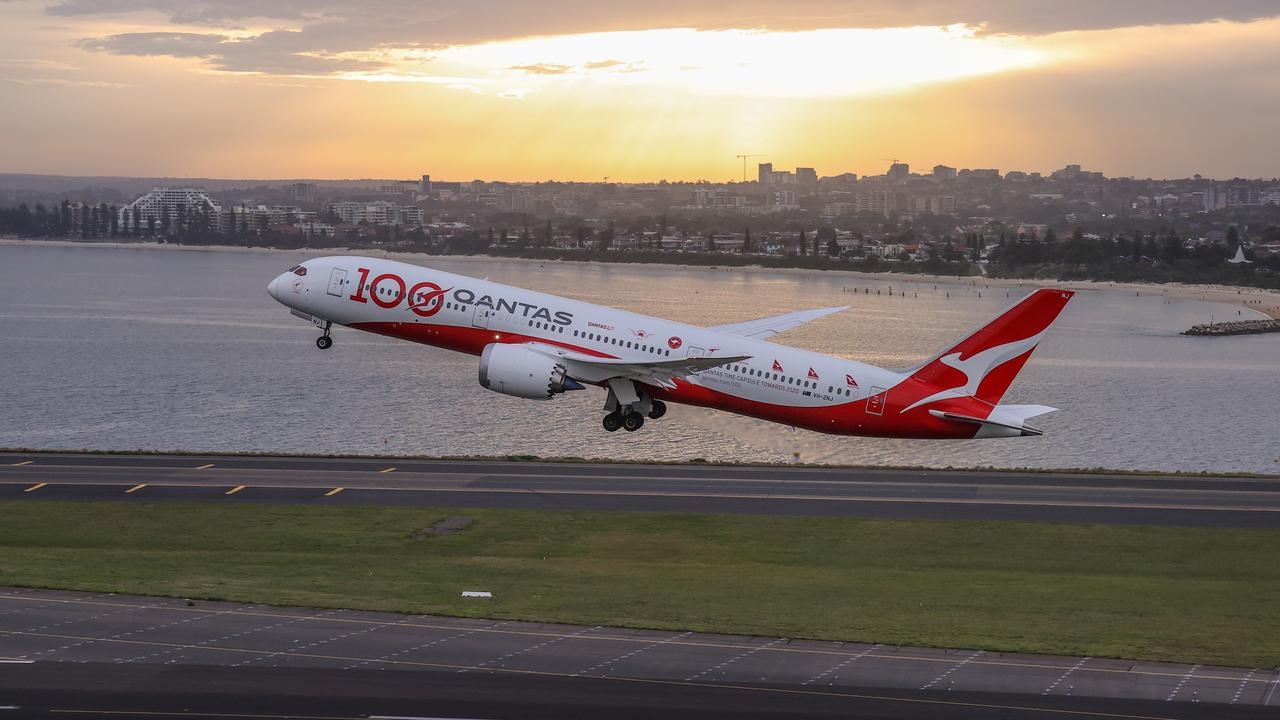 The flight will be on a Qantas 787 Dreamliner, which has larger windows for the best views. Picture: David Gray/Getty Images for Destination NSW/Qantas