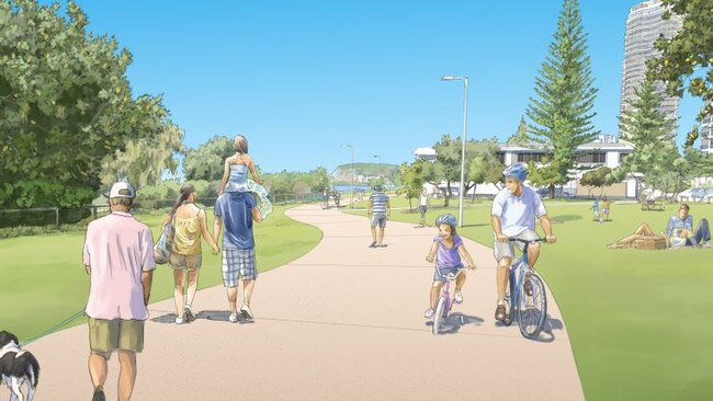 Artist impression of the Gold Coast Oceanway at Burleigh.