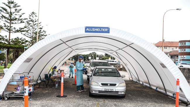 A similar drive through testing centre at Bondi Beach