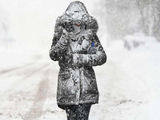 A woman makes her way through the snow on March 1, 2018 in Balloch, Scotland. Freezing weather conditions dubbed the “Beast from the East” combines with Storm Emma coming in from the South West of Britain to bring further snow and sub-zero temperatures causing chaos on roads and shutting schools. Red weather warnings for snow have been seen in the UK for the first time and five people have died as a result. Picture: Getty Images