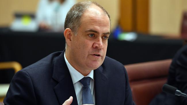 ABC managing director David Anderson appears before a Senate estimates hearing at Parliament House in Canberra earlier this month. Picture: AAP