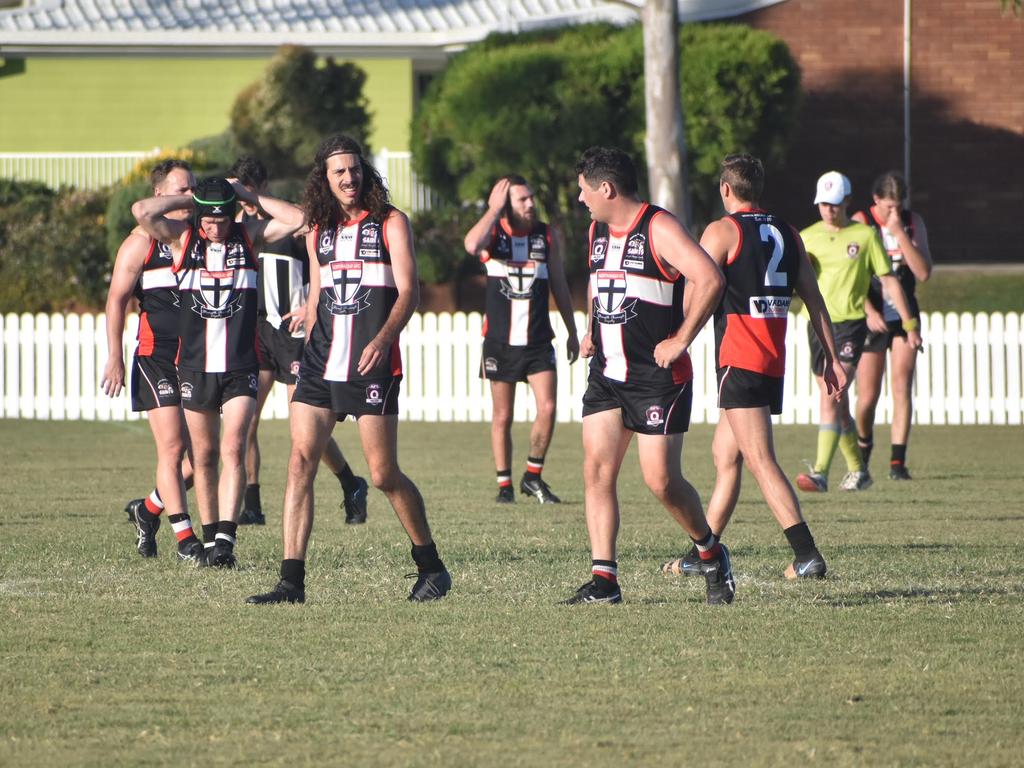 Luke Slater in the North Mackay Saints and Mackay Magpies clash at Zeolla Park, August 28, 2021. Picture: Matthew Forrest